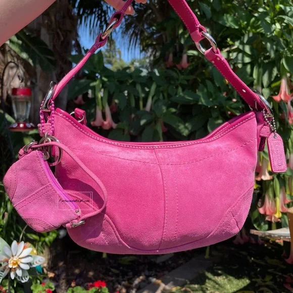 Coach | Bags | Y2k Vintage Pink Coach Soho Suede Hobo 9658